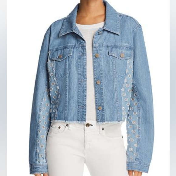 J Brand Cyra Cropped Denim Jacket - Picture 1 of 6